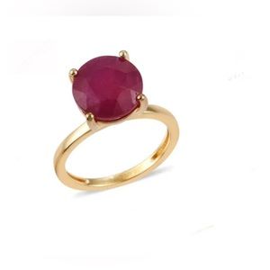 Niassa Ruby Solitaire Ring, Vermeil YG/Sterling Silver 5.60ctw